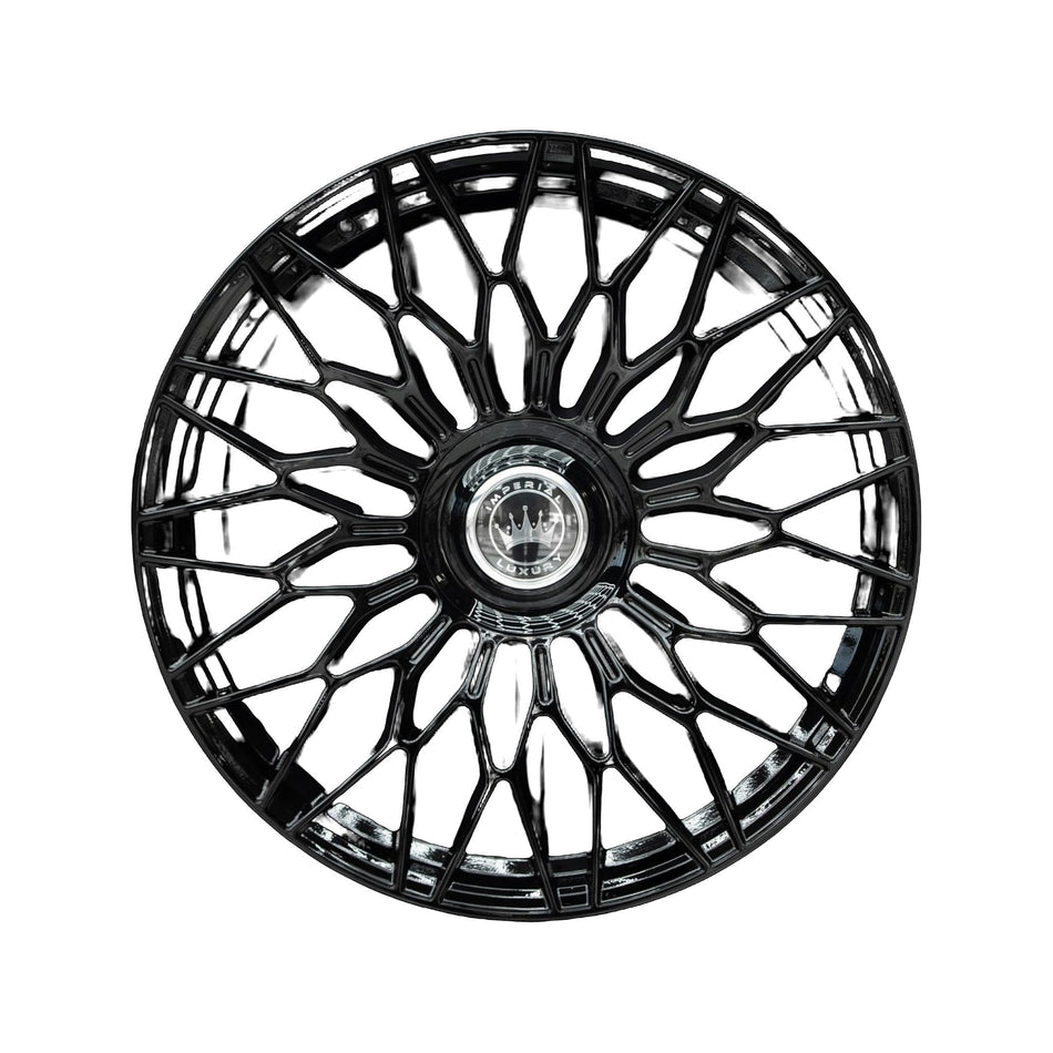 Imperial Luxury Series 2 gloss black alloy wheel, face view