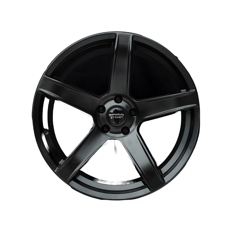 Imperial Street Series 1 satin black alloy wheel, face view