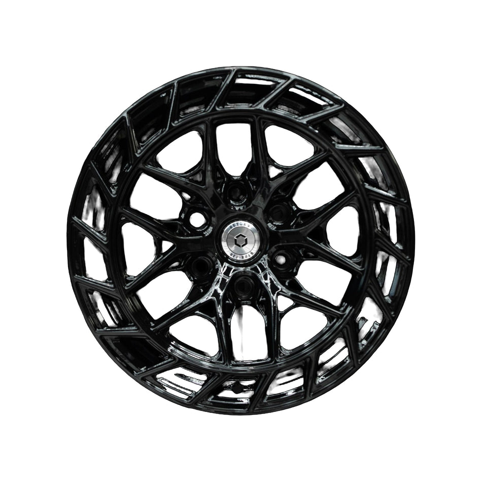 Outlaw Off-Road Series 2 gloss black alloy wheel, face view