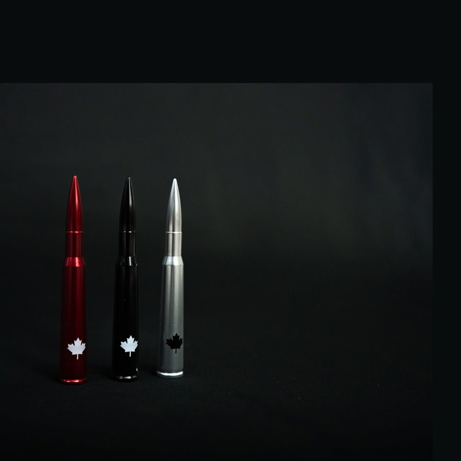 Titan bullet antennas in black, red and chrome