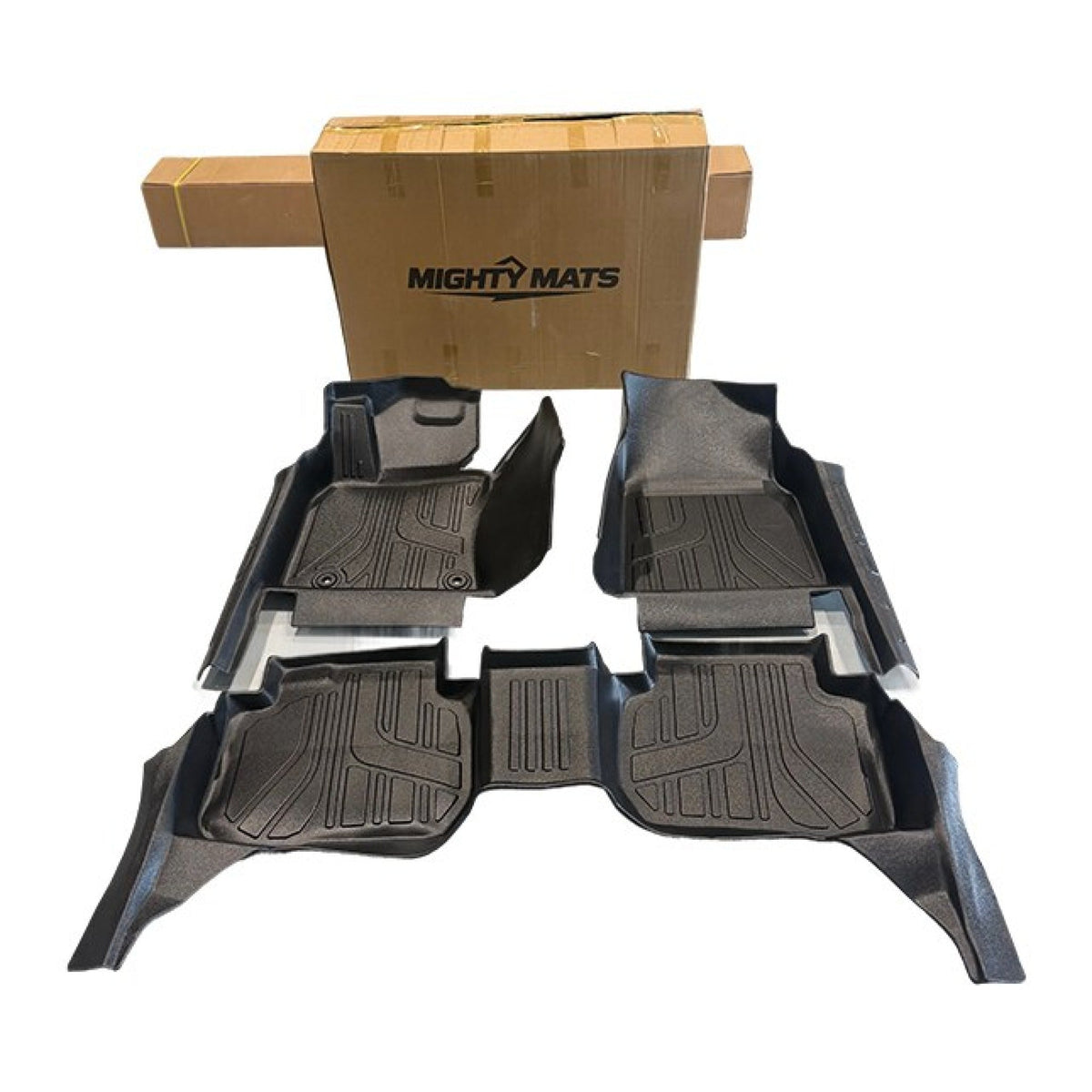 MightyMats 5D floor mats in their shipping carton