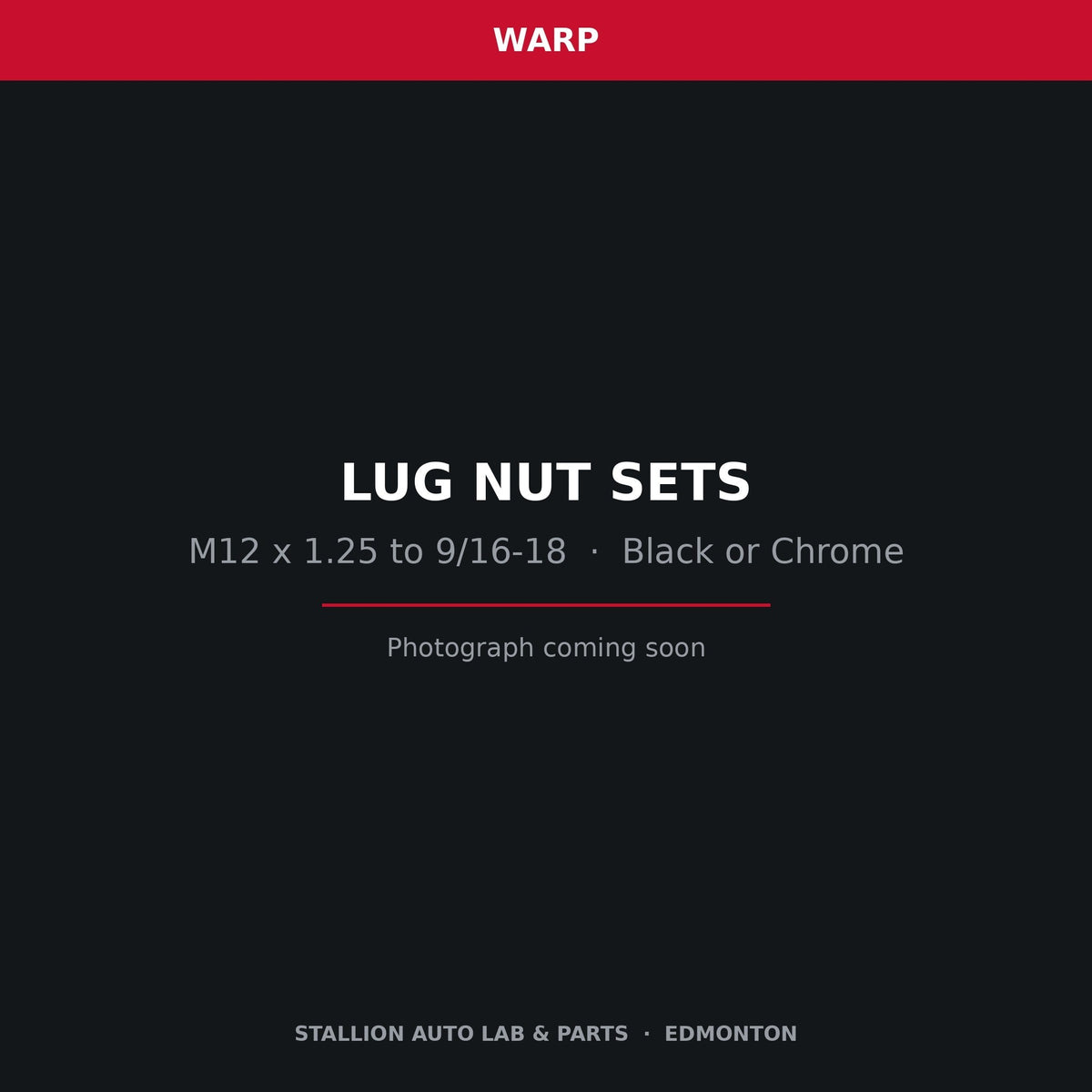 WARP lug nut set — product photograph to follow