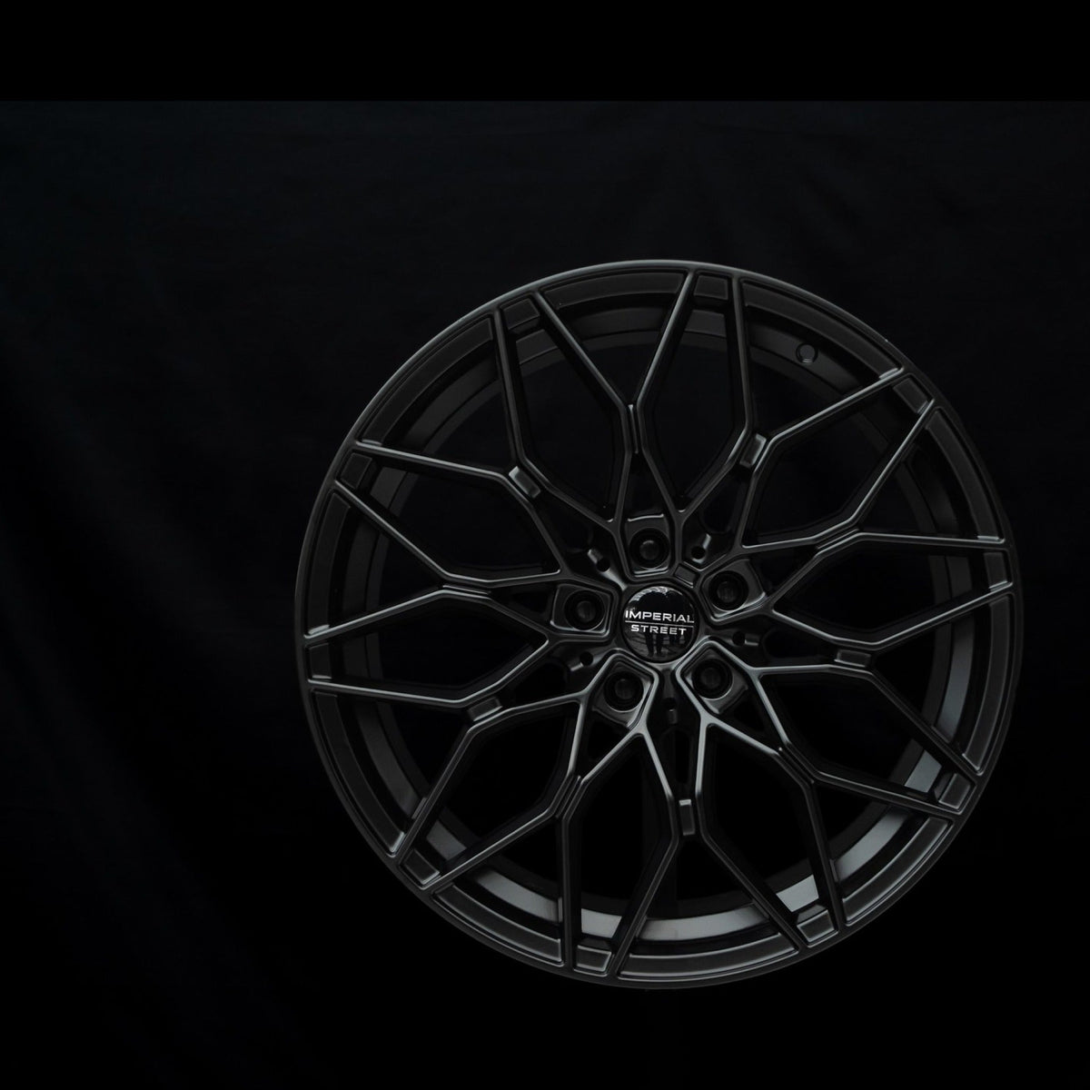 Imperial Street Series 2 satin black alloy wheel, face view