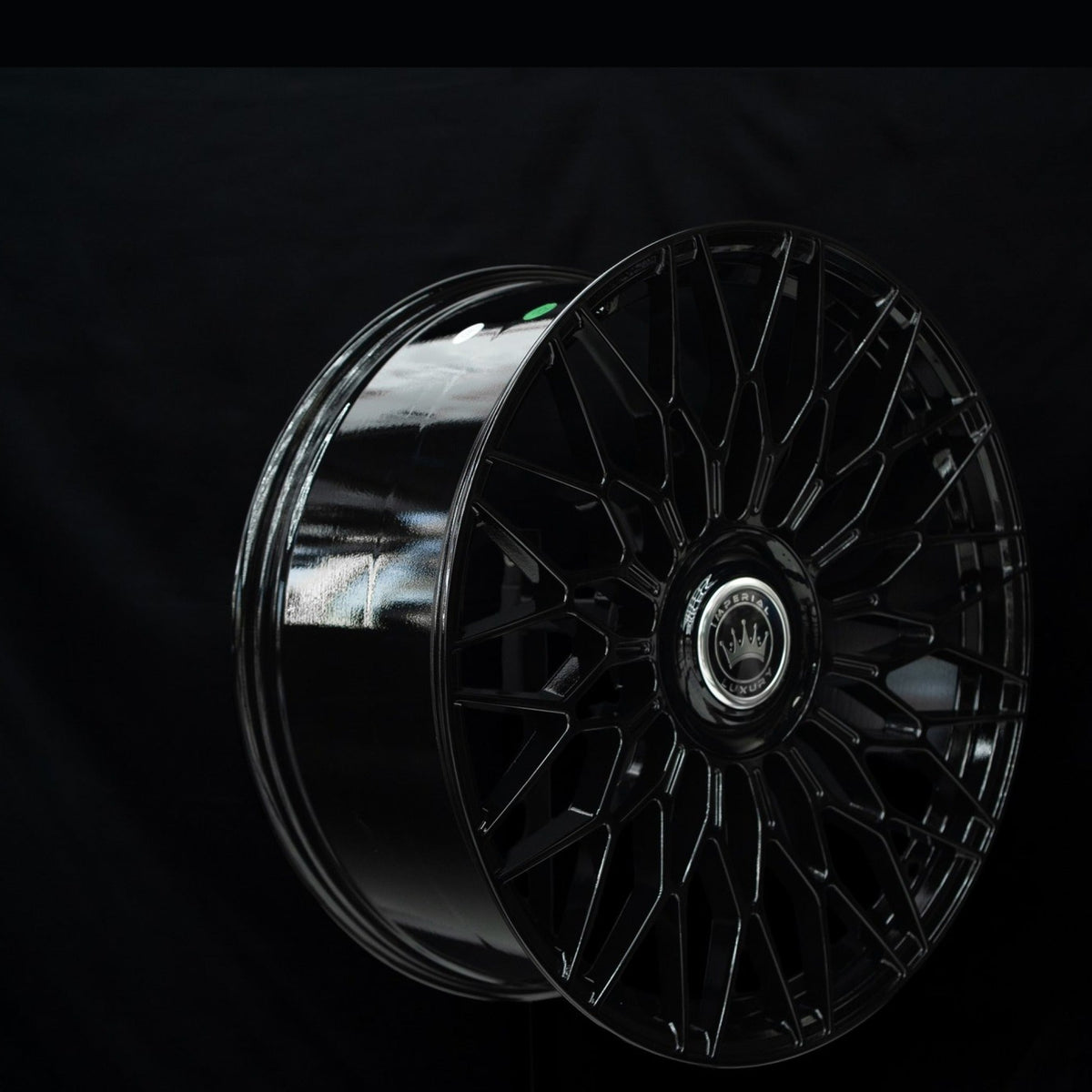 Imperial Luxury Series 2 gloss black alloy wheel in profile, showing rim width