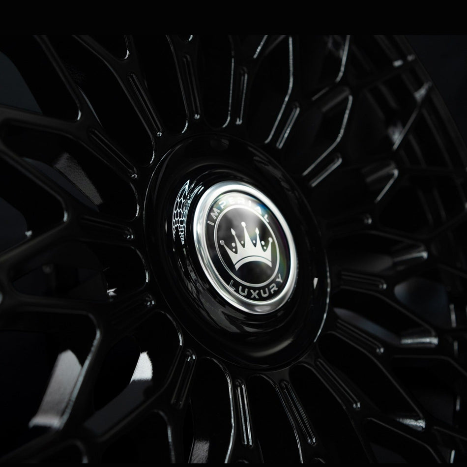Imperial Luxury Series 2 gloss black alloy wheel at a three-quarter angle showing spoke depth