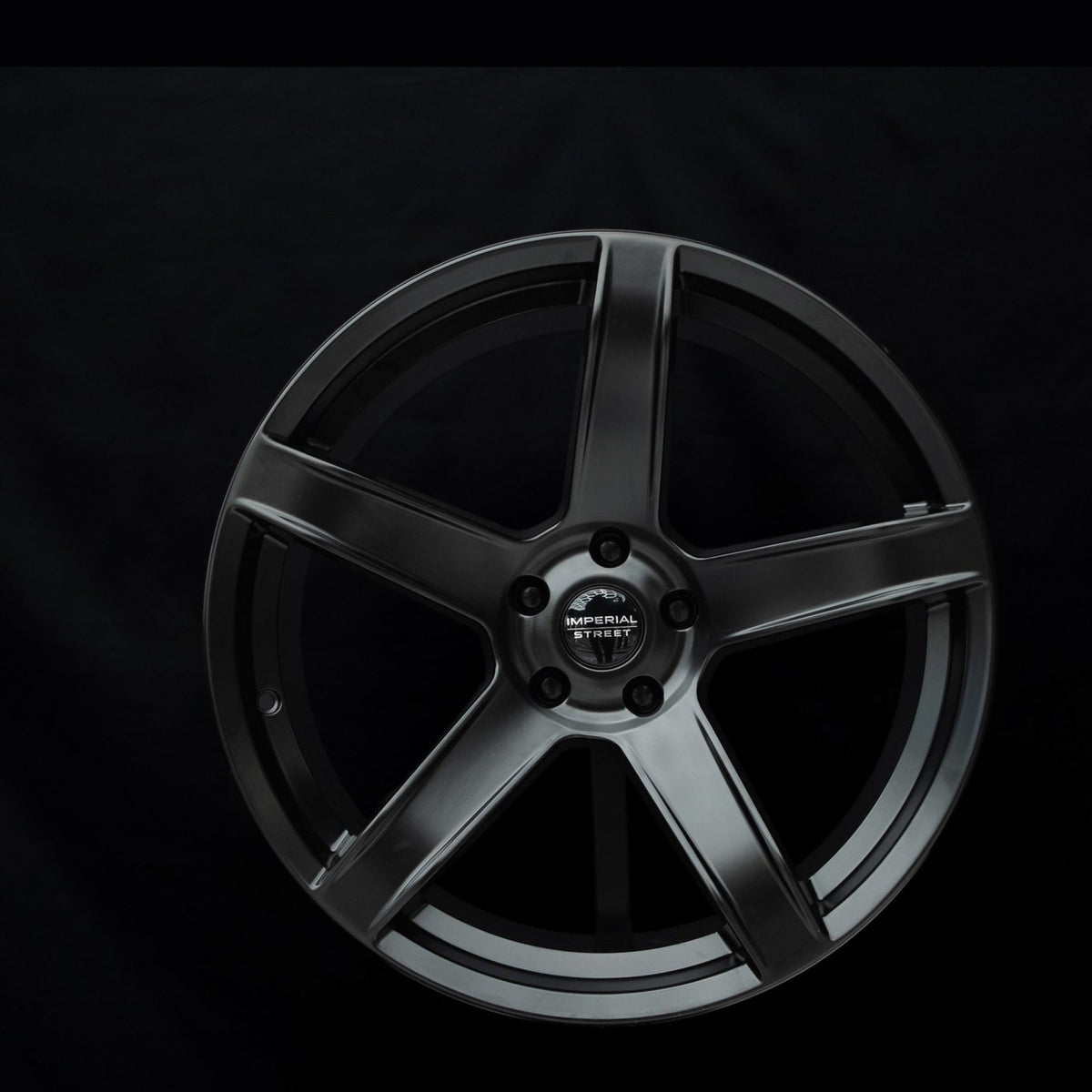 Imperial Street Series 1 satin black alloy wheel, face view