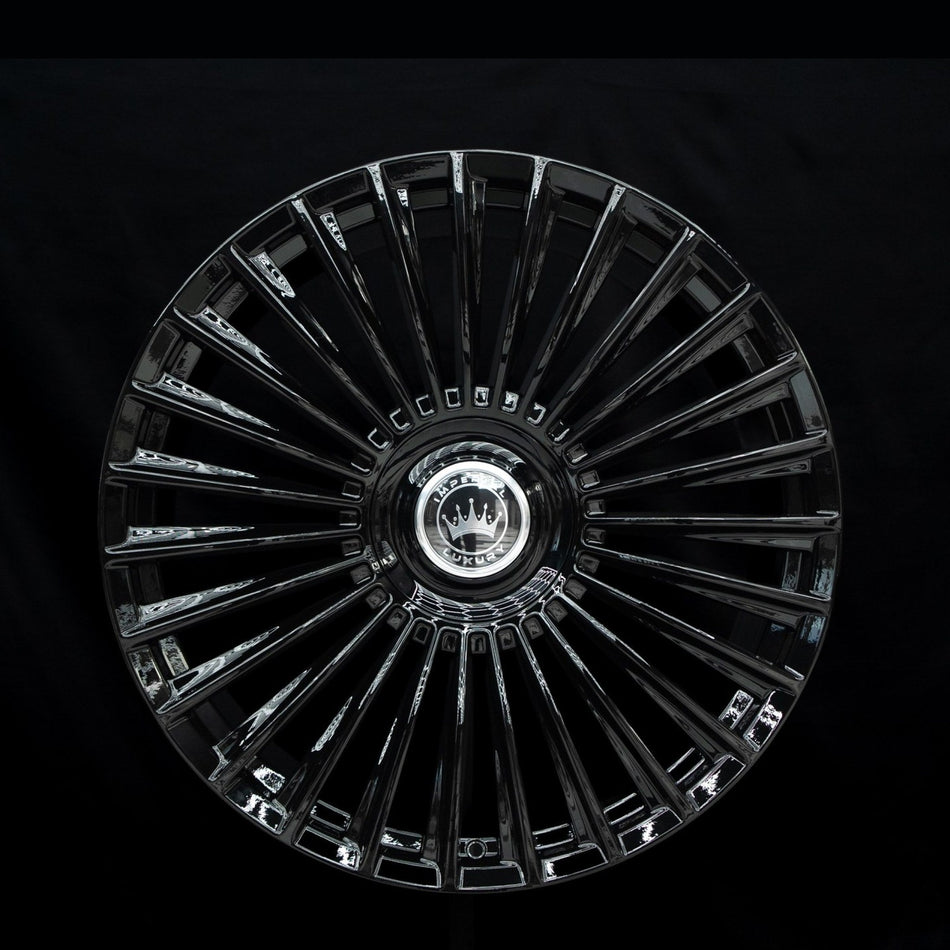 Imperial Luxury Series 1 gloss black alloy wheel, face view