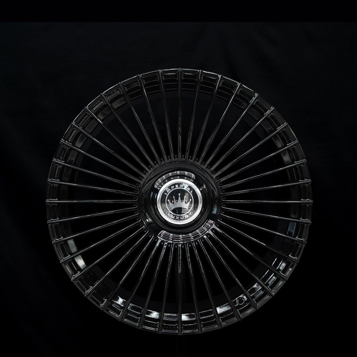Imperial Luxury Series 1 gloss black alloy wheel, second diameter, face view
