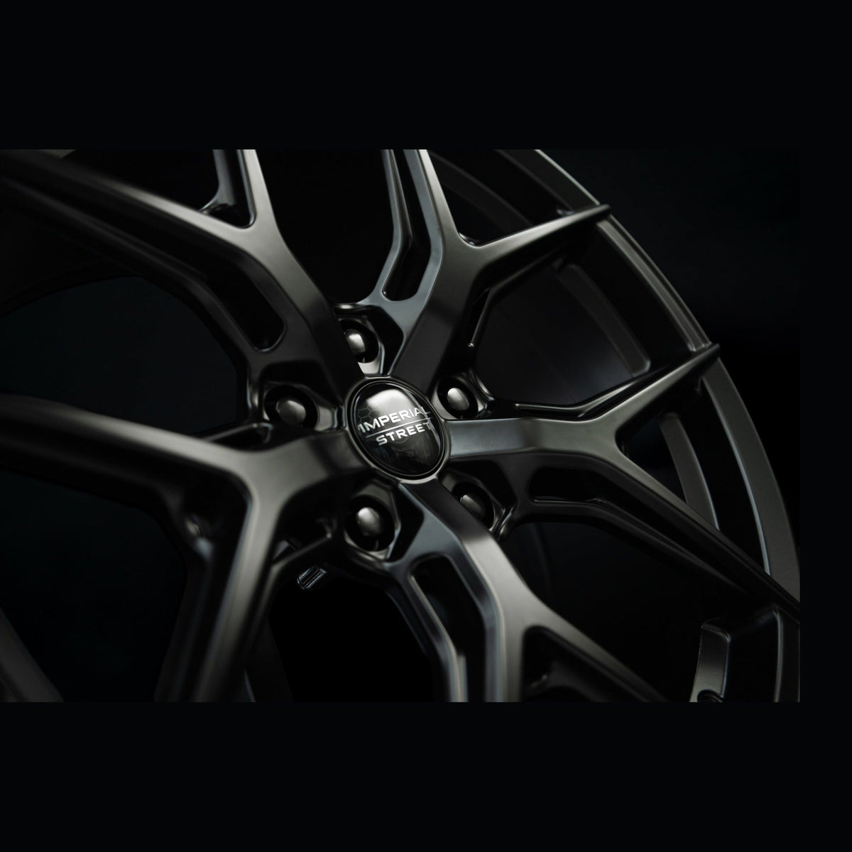 Imperial Street Series 3 matte black alloy wheel, close-up of the spoke and rim edge finish