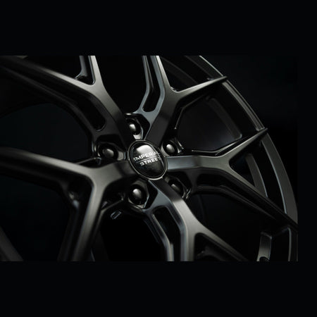 Imperial Street Series 3 matte black alloy wheel, close-up of the spoke and rim edge finish