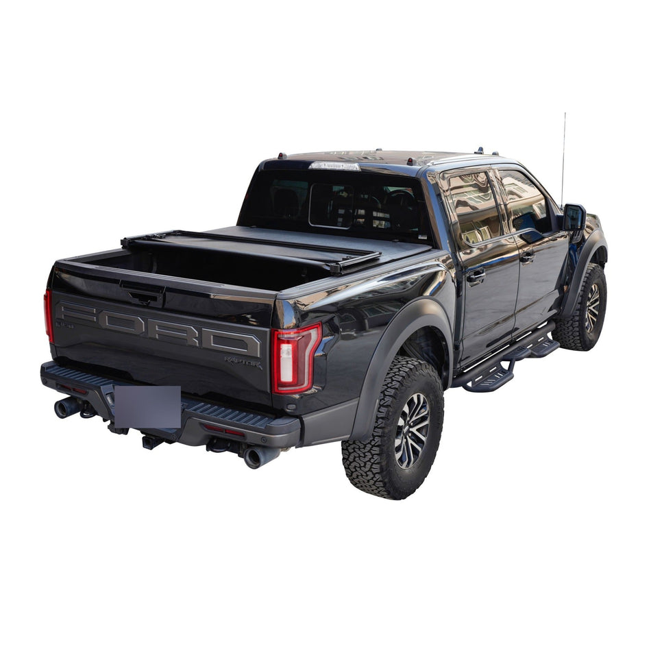 Titan Soft Tri-Fold tonneau cover with one panel folded forward