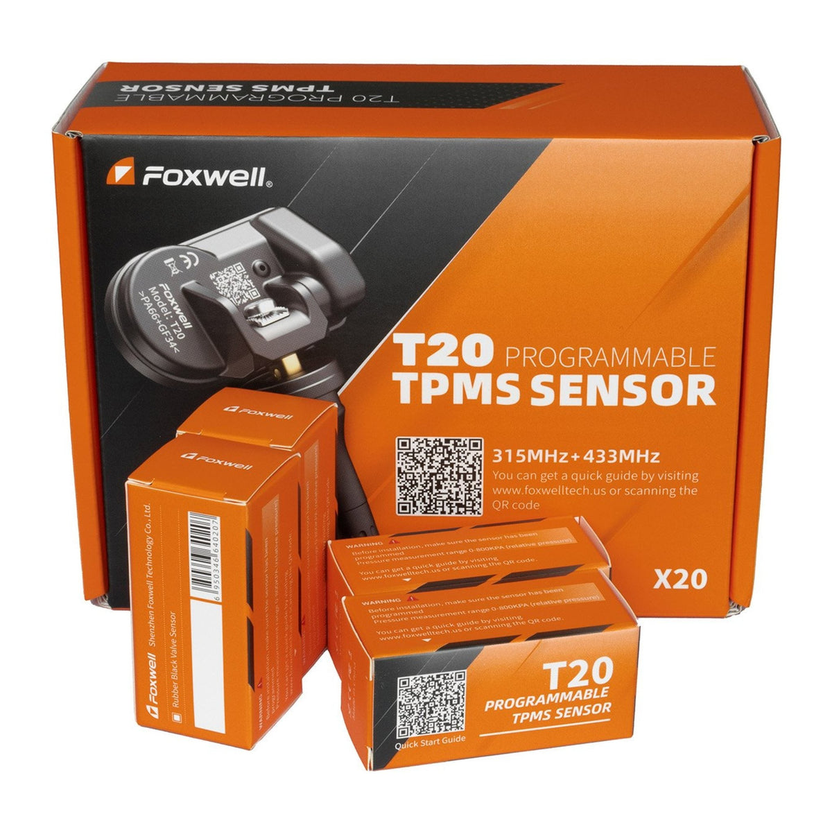 TPMS sensor retail box, front of pack