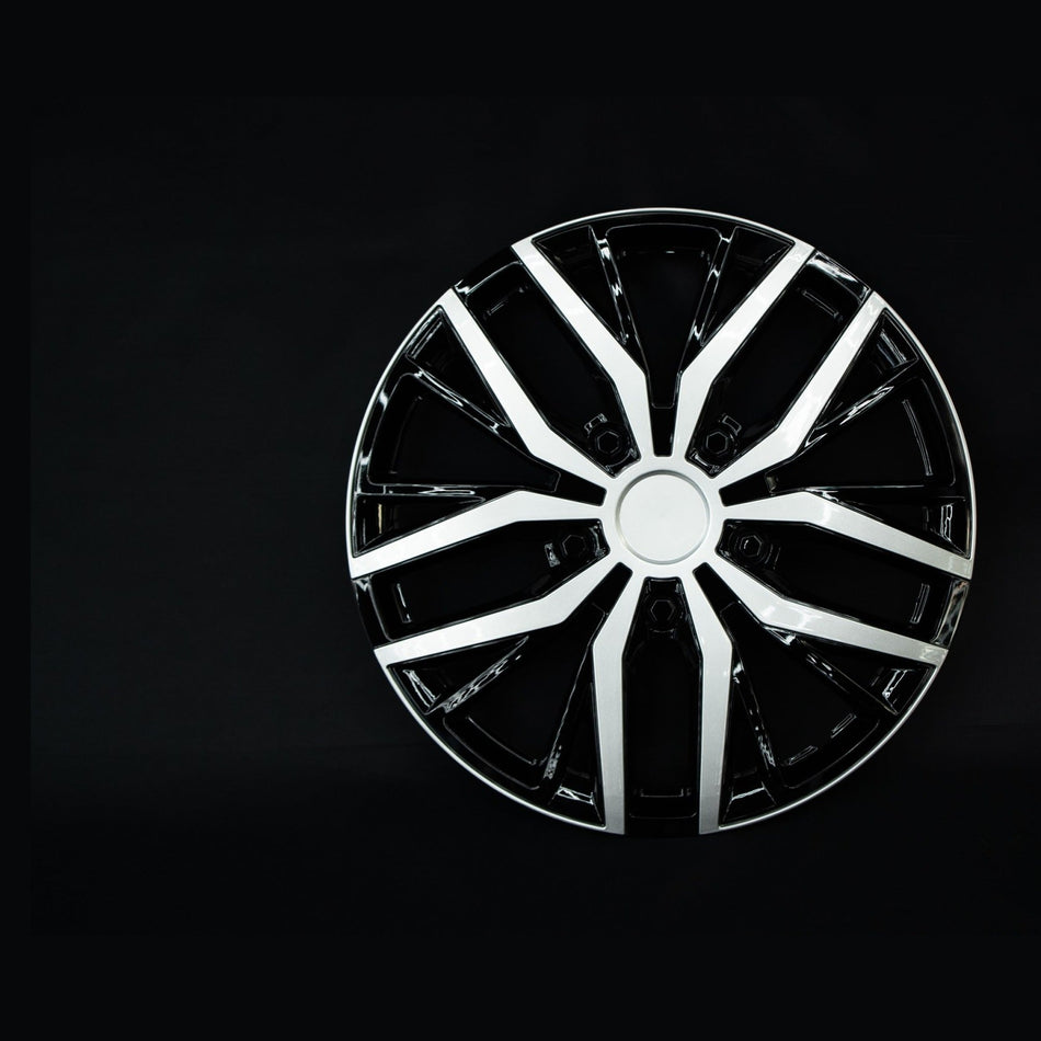 WARP premium wheel cover in gloss black, face view