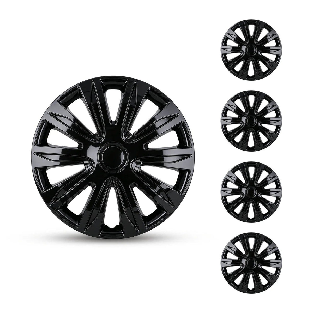WARP 5083-BL gloss black wheel covers, set of four